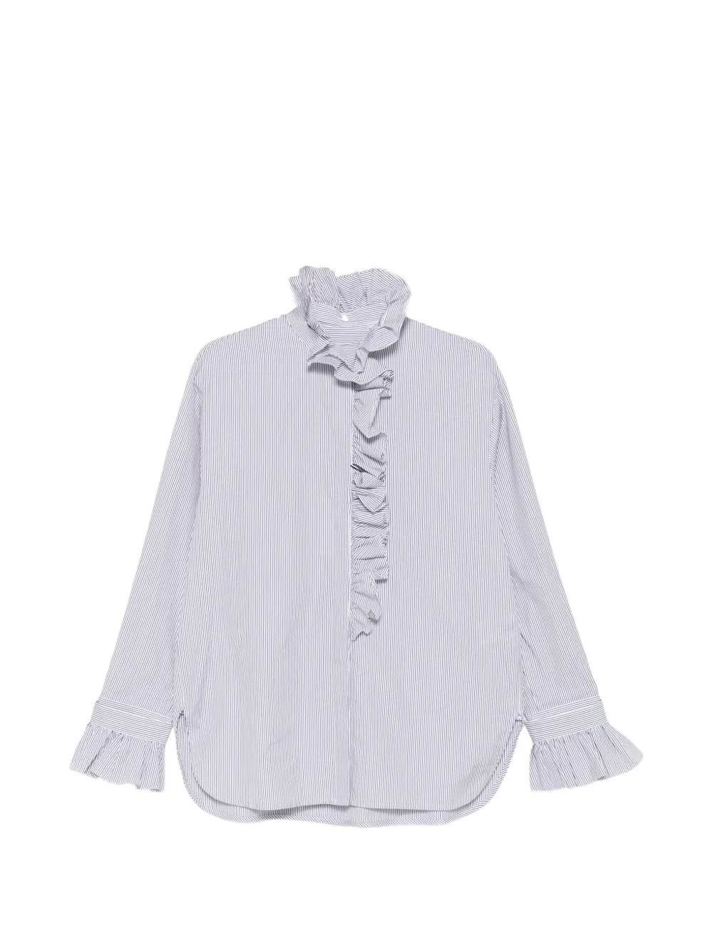 Juun.J ruffled striped shirt