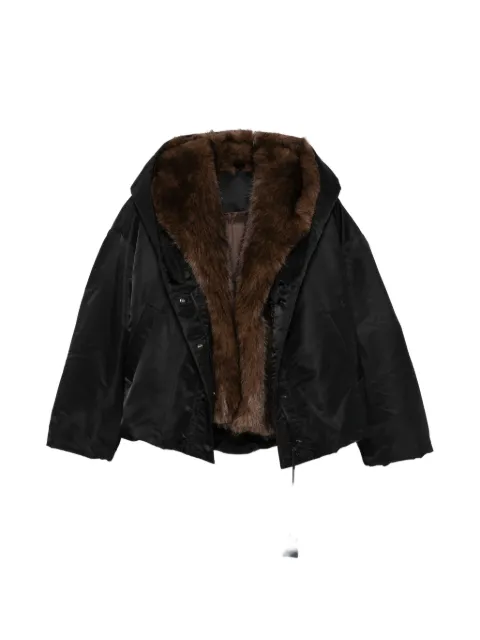 Juun.J faux-fur trim hooded jacket