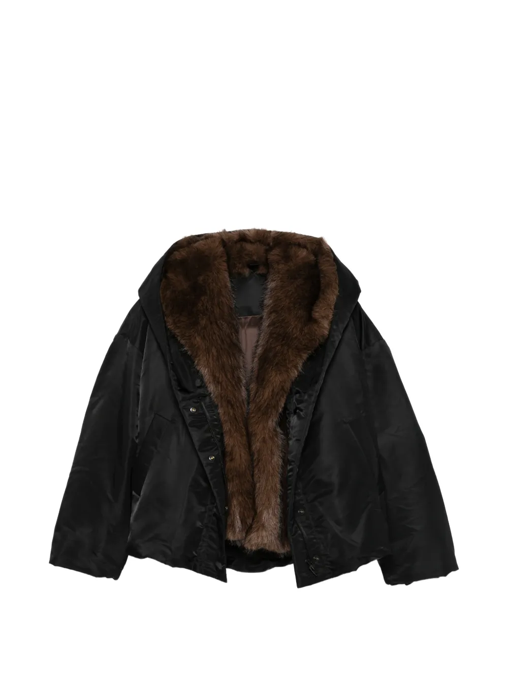 Juun.J faux-fur trim hooded jacket