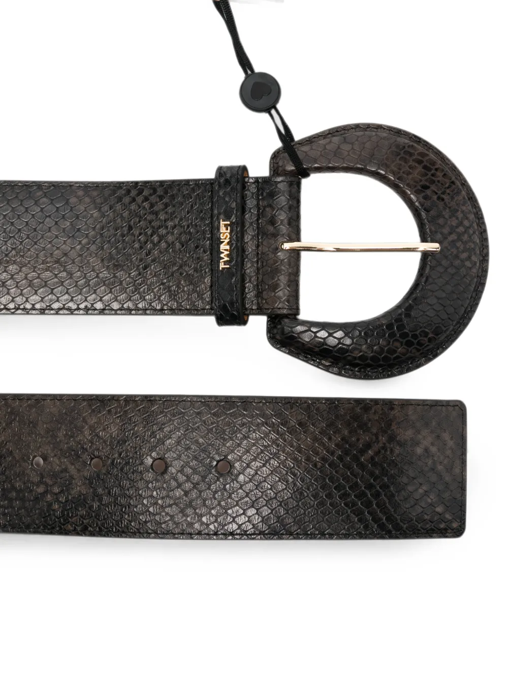 TWINSET Riem met slangen-effect en gespsluiting Bruin