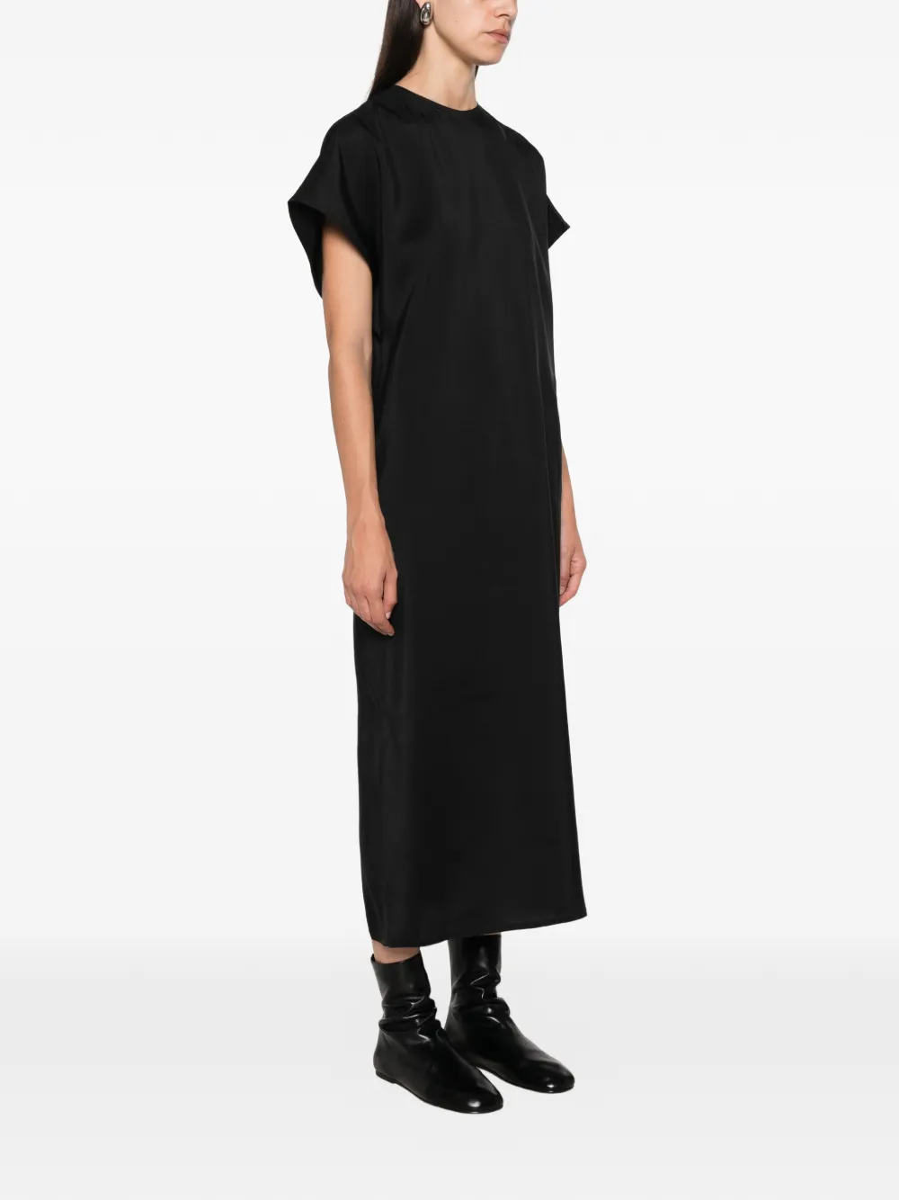 Sofie D'hoore Maxi-jurk met korte mouwen en split aan de achterkant Zwart