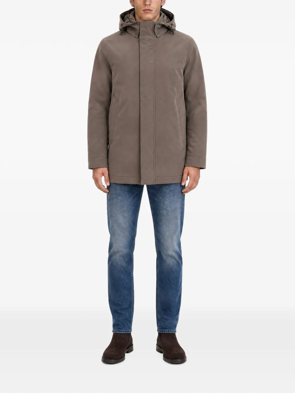 Woolrich Gewatteerde jas met capuchon Bruin