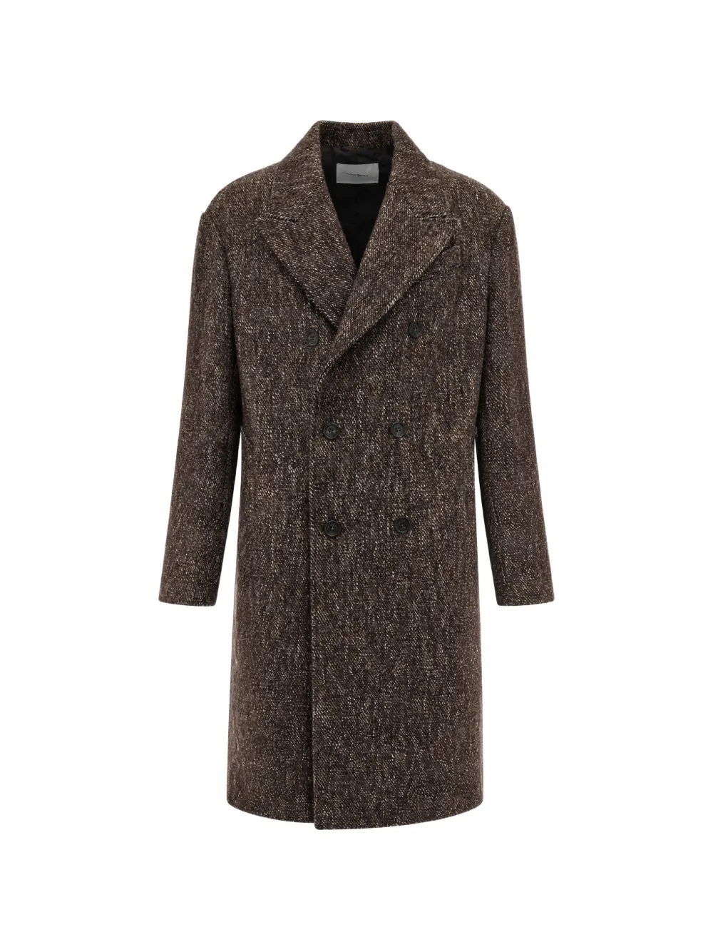 Paolo Pecora double-breasted tweed coat - Marrone