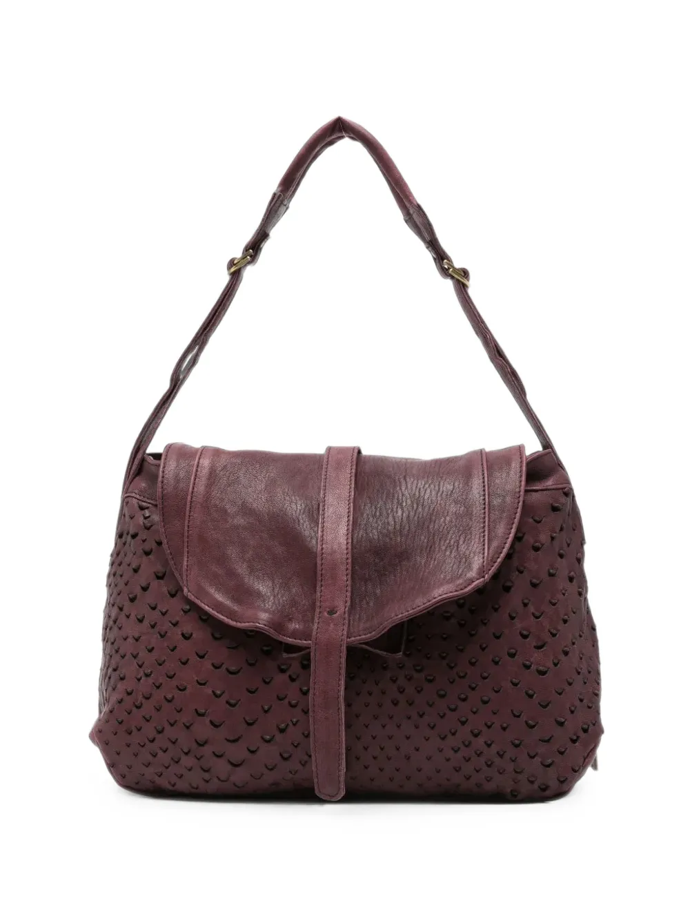 Mialuis Do Taipan leather-embellished shoulder bag - Viola