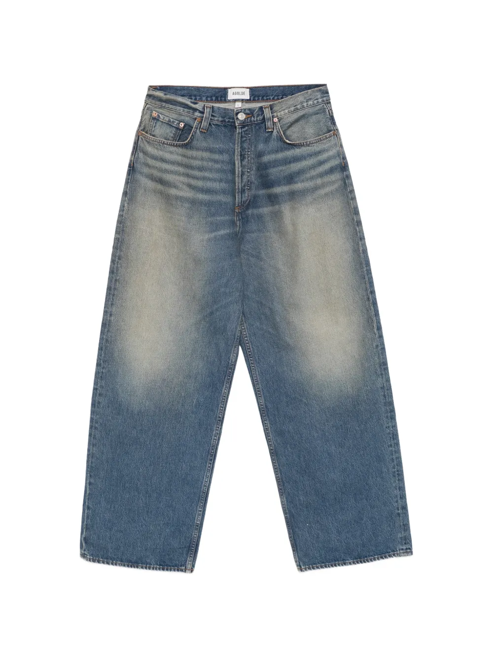AGOLDE Bagley faded-effect whiskered jeans - Blu