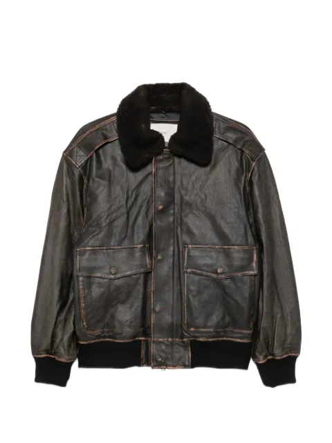 DUNST shearling-collar leather jacket