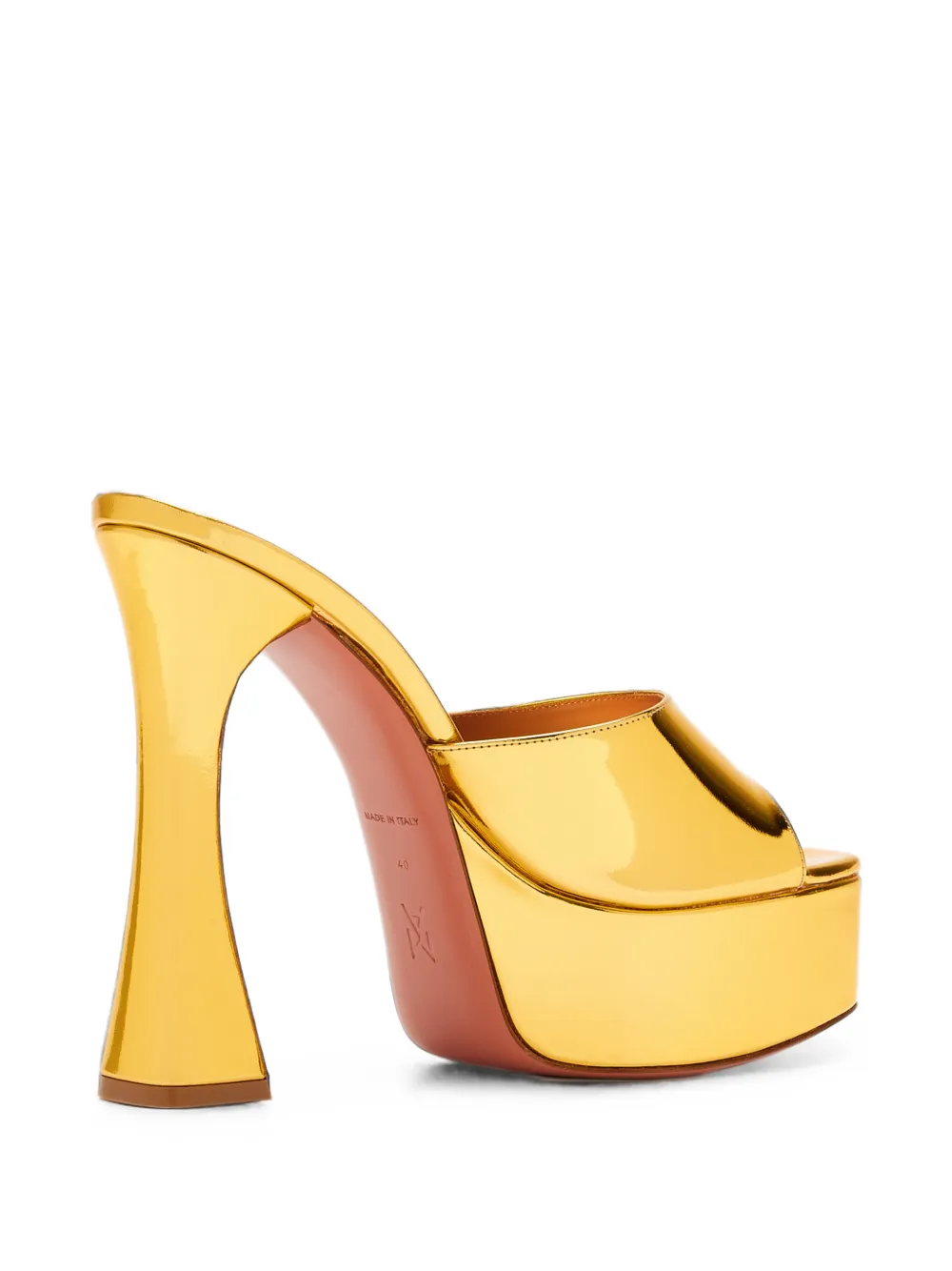 Amina Muaddi Dalida platform sandals Goud