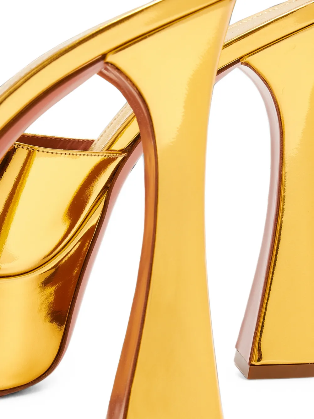 Amina Muaddi Dalida platform sandals Goud