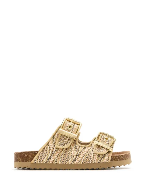 Colors Of California buckle-fastening raffia sandals