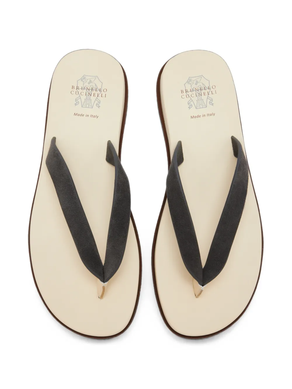 Brunello Cucinelli logo-print sandals Grijs