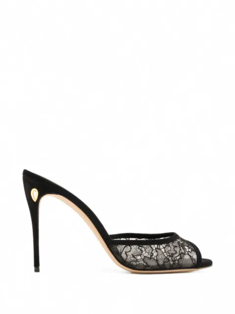 Jennifer Chamandi Guido lace-panel suede sandals