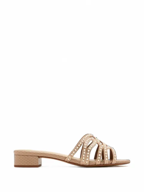 NICOLI Nemesia faux-pearl-embellished leather sandals