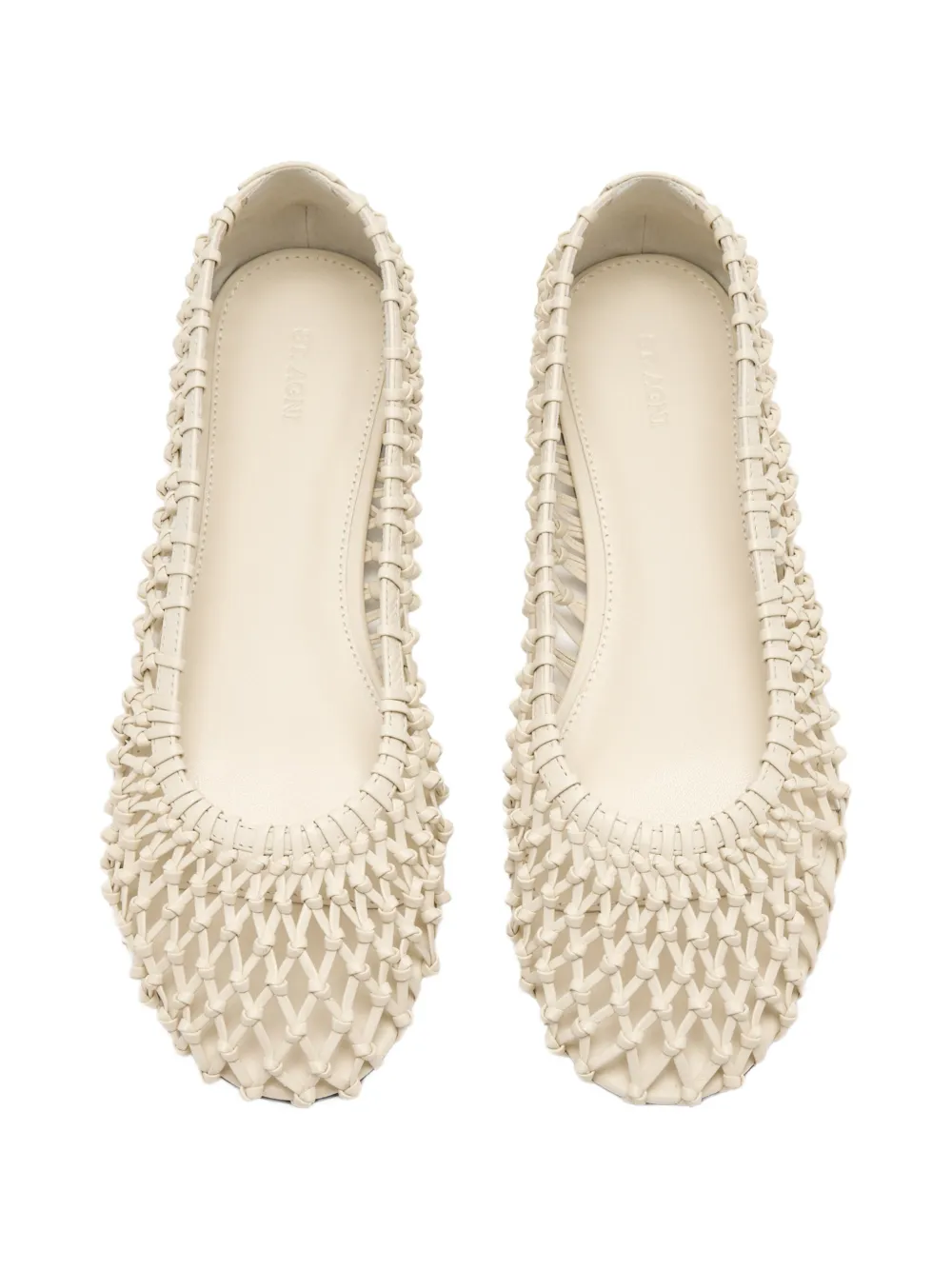 St. Agni Woven Ballet Flats in White, view 2