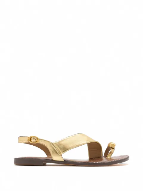 Sam Edelman Grace metallic-leather flat sandals