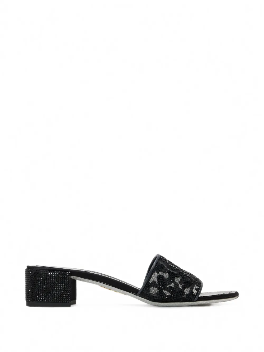René Caovilla Allure rhinestone-embellished leopard-pattern block-heel sandals