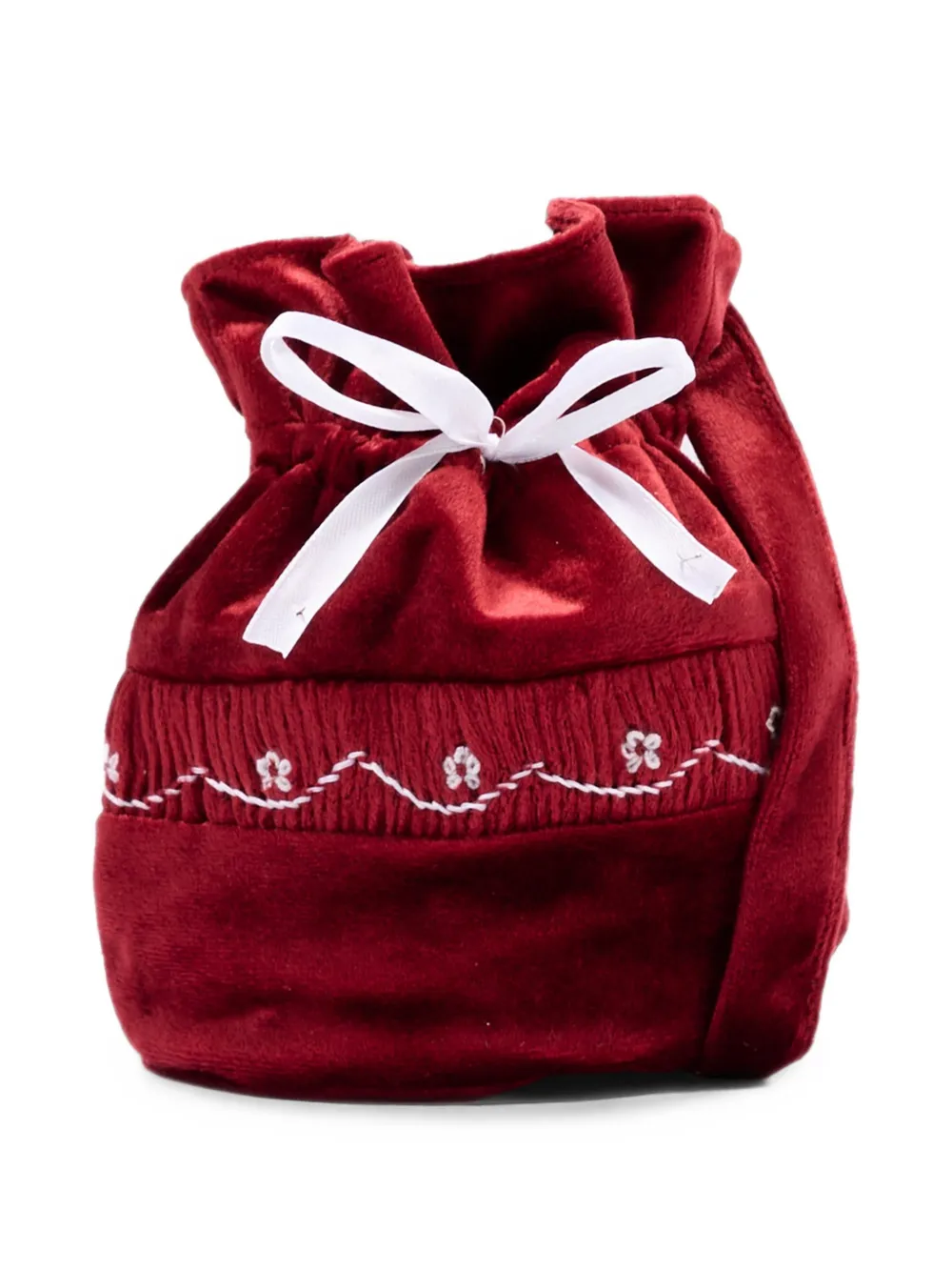 KIDIWI embroidered velvet shoulder bag - Rosso