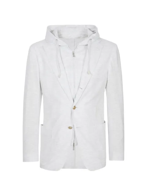 Eleventy hooded single-breasted jacket
