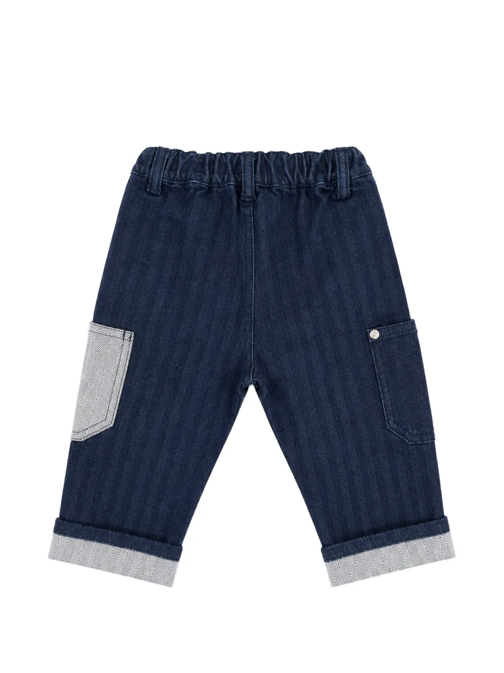 Givenchy Kids Jeans met opgestikte zak en visgraatpatroon Blauw