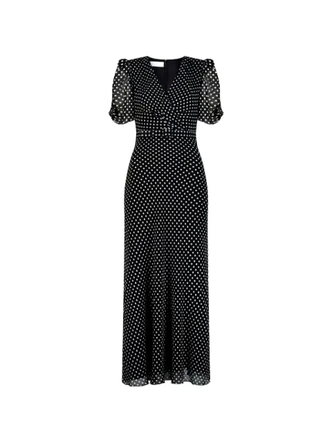 Adamaris polka-dot wrap-style midi dress
