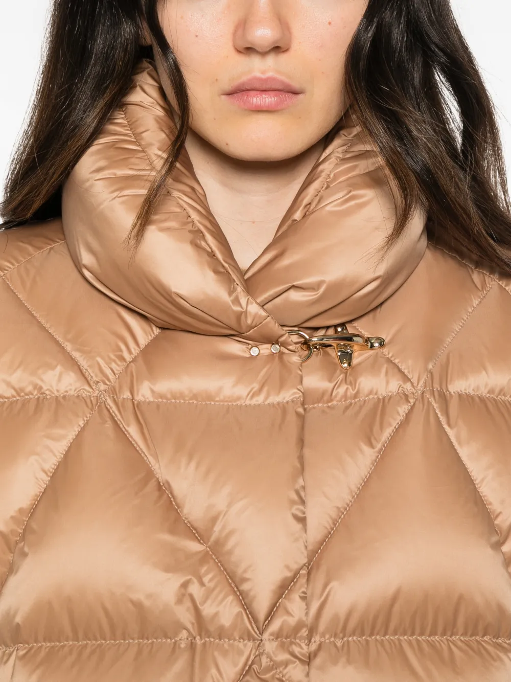 Fay diamond-quilted lobster-clasp coat Beige