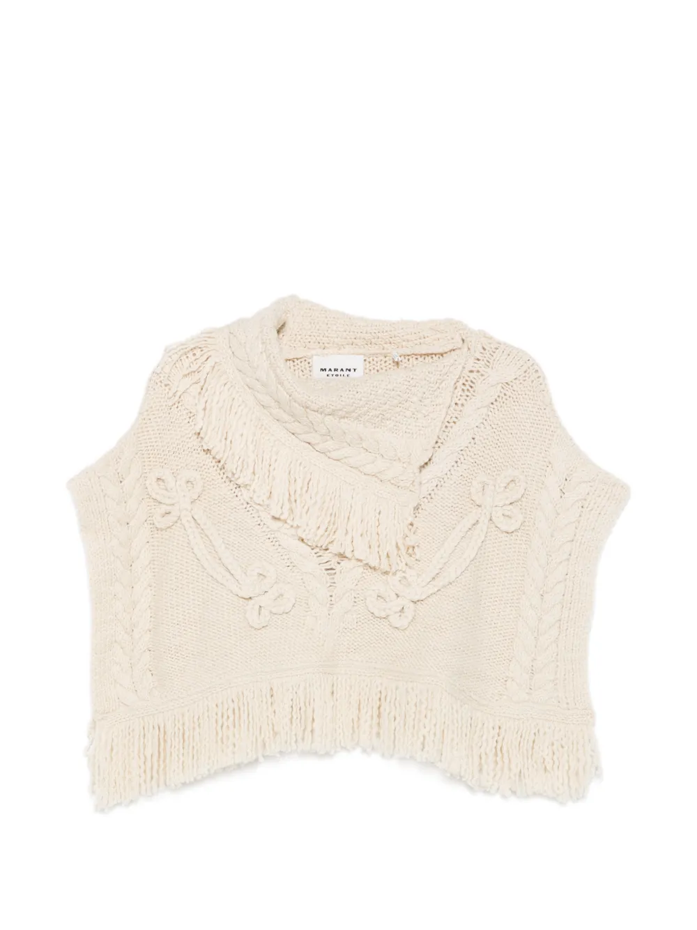 MARANT ÉTOILE Kacie fringe-trim sweater - Neutrals