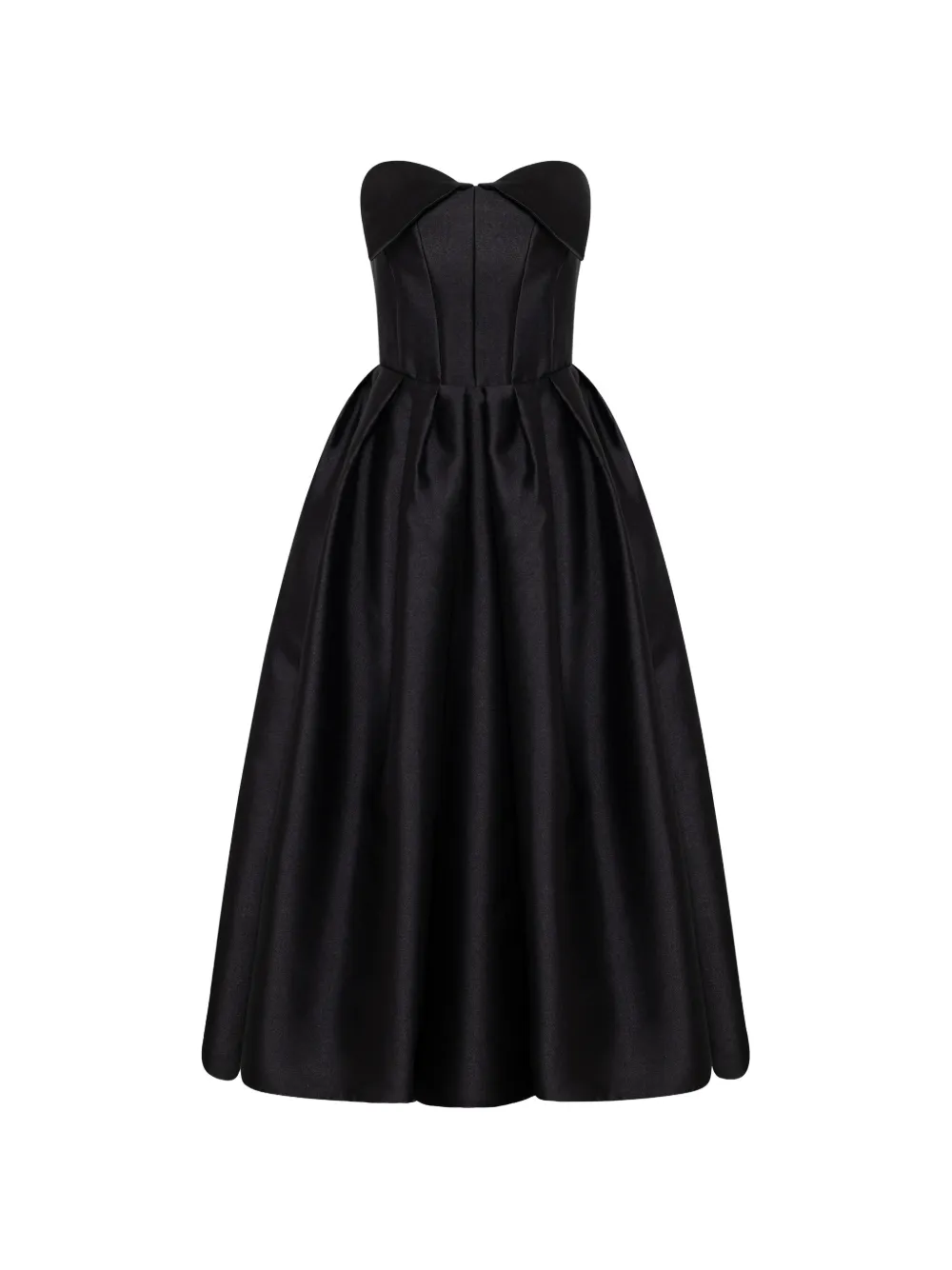 Adamaris strapless pleated midi dress