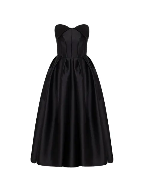 Adamaris strapless pleated midi dress