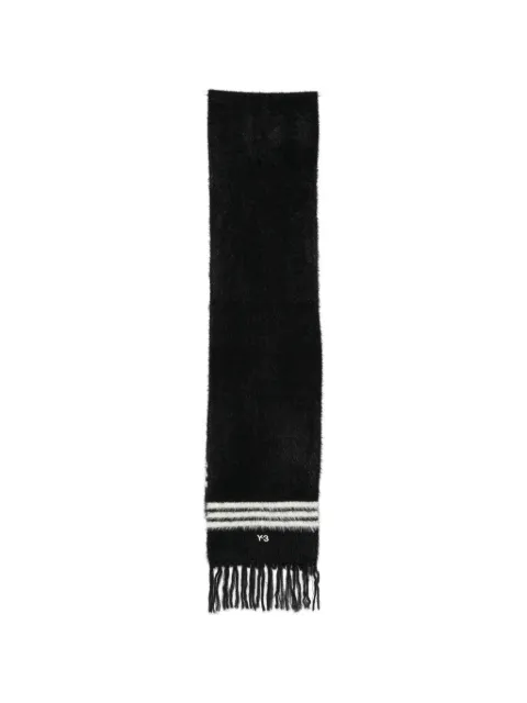 Y-3 stripe-detail fringed scarf