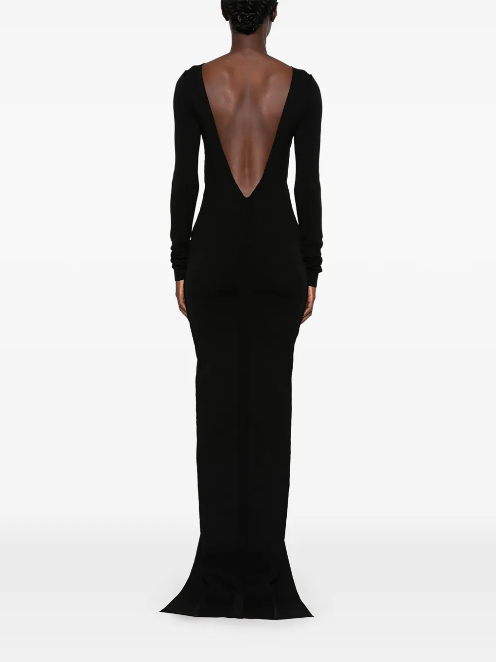 Rick Owens Tight maxi-jurk met open achterkant Zwart