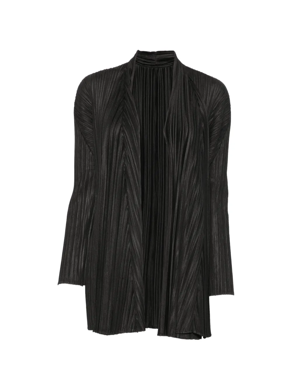 Pleats Please Issey Miyake pleated shawl-collar jacket - Nero