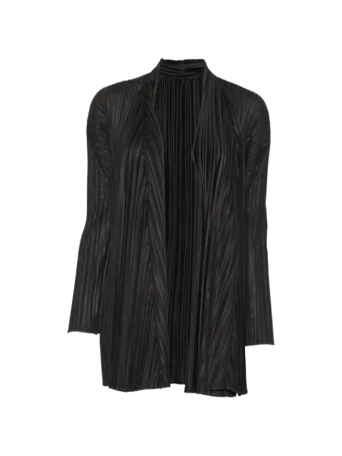 Pleats Please Issey Miyake pleated shawl-collar jacket