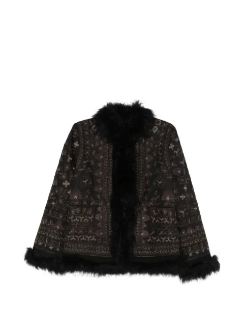 Antik Batik Sando embroidered faux-fur-trim jacket