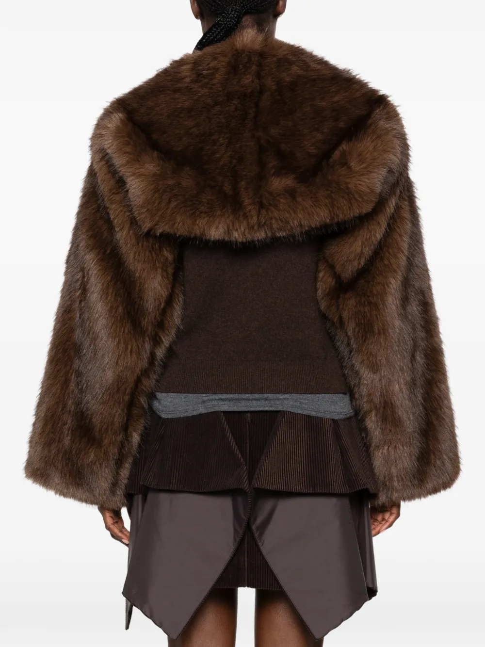 Juun.J Cropped jack van imitatiebont Bruin