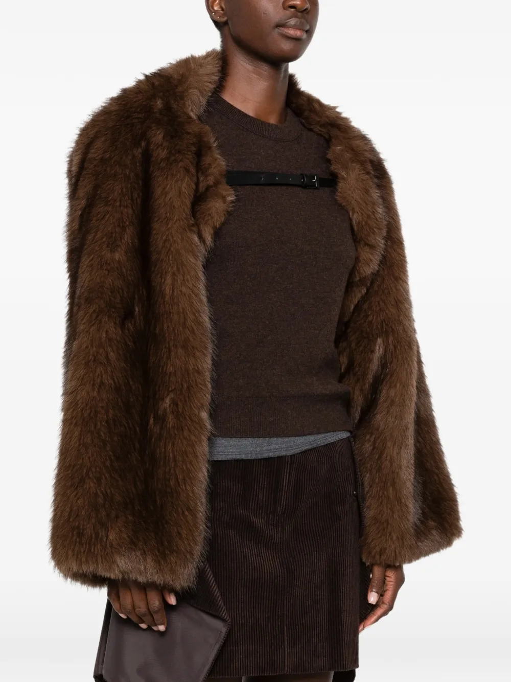 Juun.J Cropped jack van imitatiebont Bruin