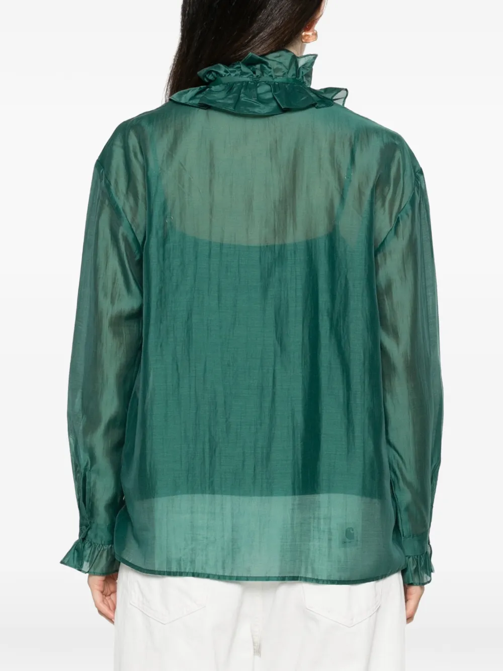 TWINSET Blouse met ruchekraag Groen