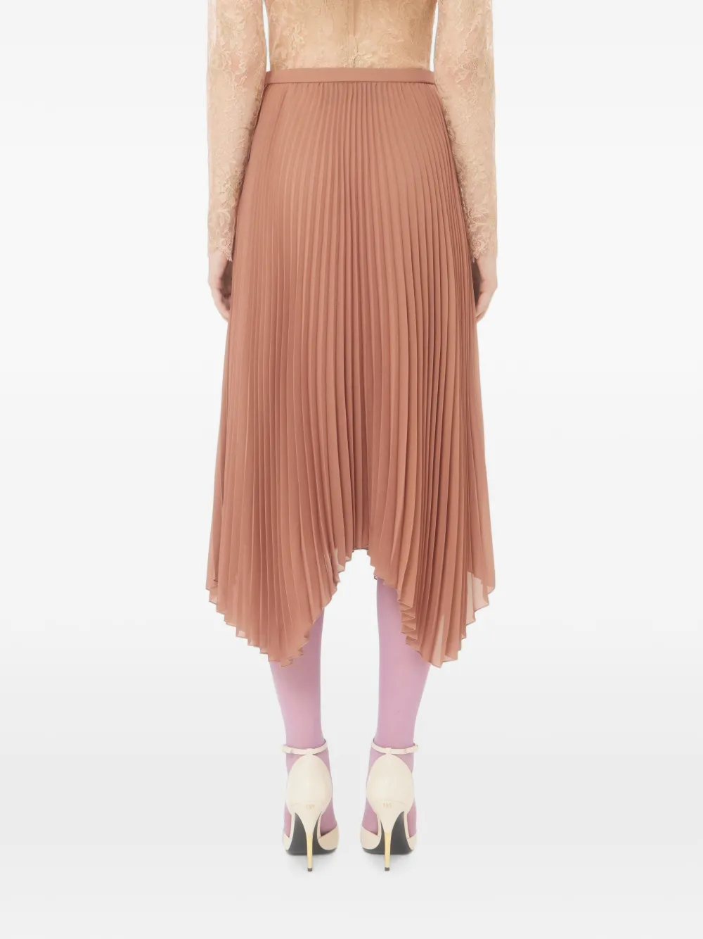 Valentino Garavani Midi-rok van licht georgette Roze