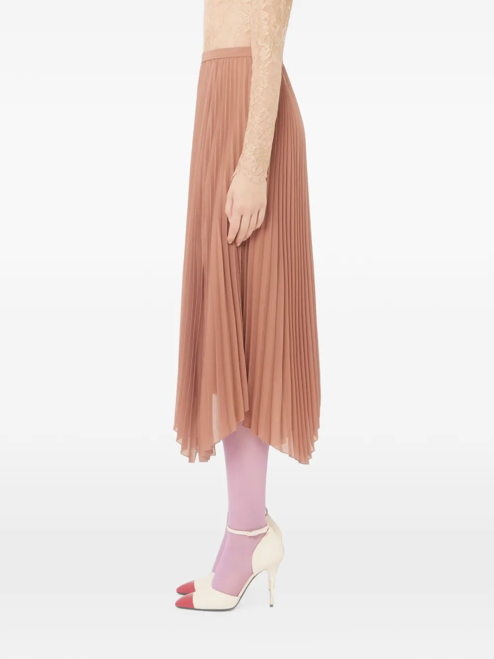 Valentino Garavani Midi-rok van licht georgette Roze