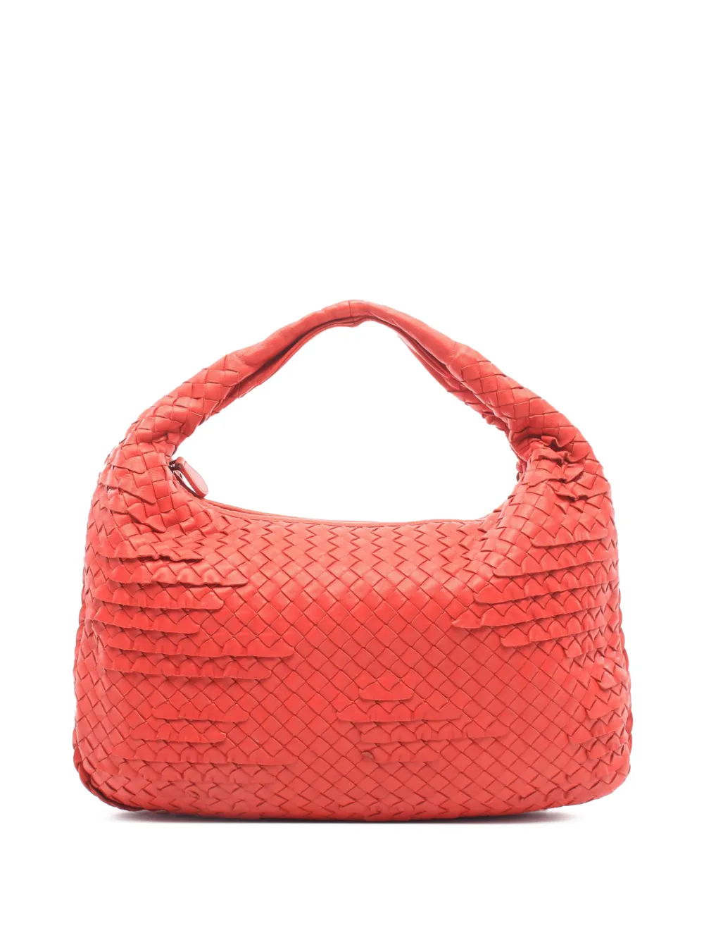 Bottega Veneta Pre-Owned 2000-2015 Medium Nappa Intrecciato Ruffle Veneta hobo bag - Rosso