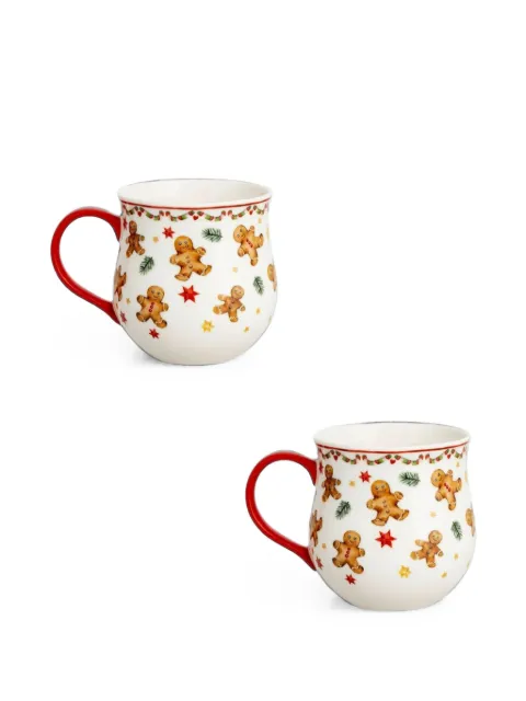 HUTSCHENREUTHER gingerbread-print mugs (set of 2)