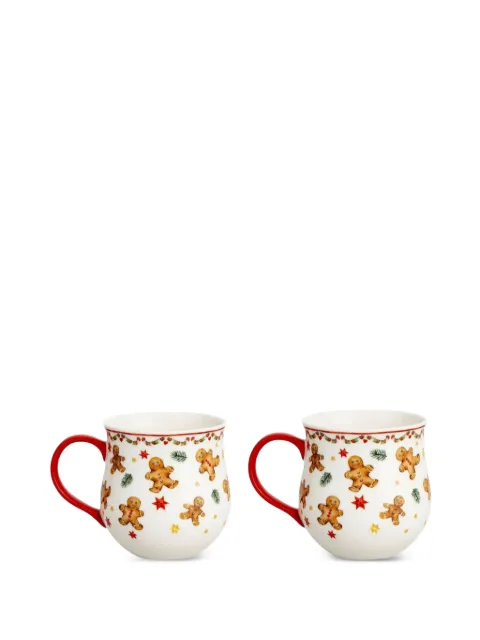 HUTSCHENREUTHER gingerbread-print mugs (set of two)