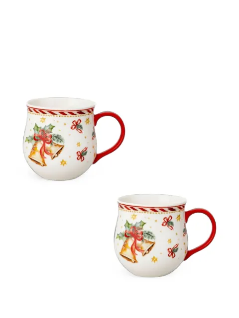 HUTSCHENREUTHER Christmas-print mugs (set of 2)