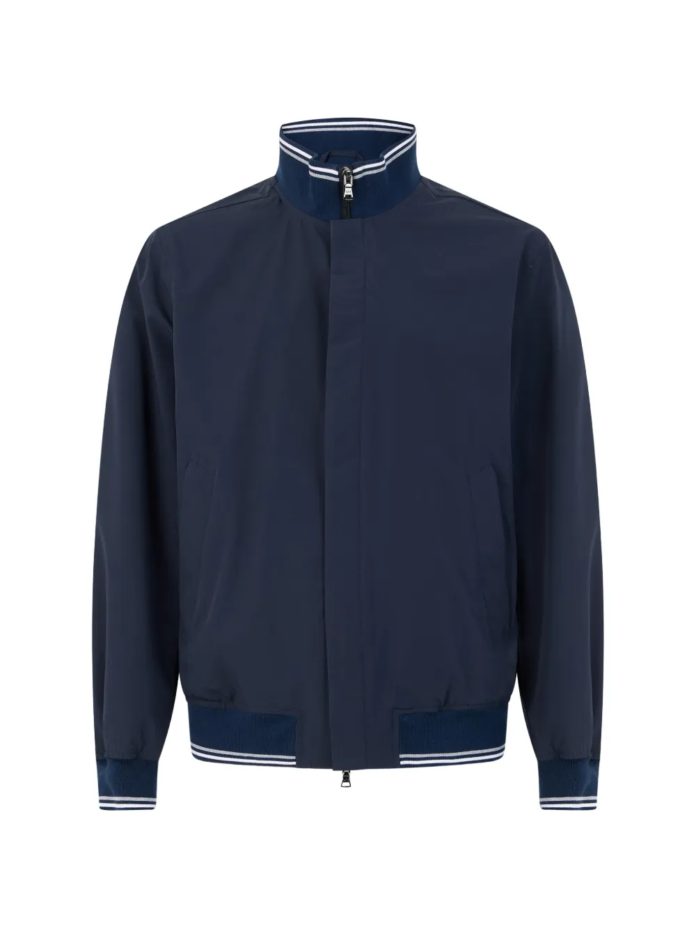 Paul & Shark stripe-trim zip-up bomber jacket - Blu