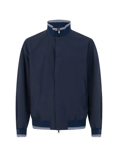 Paul & Shark stripe-trim zip-up bomber jacket