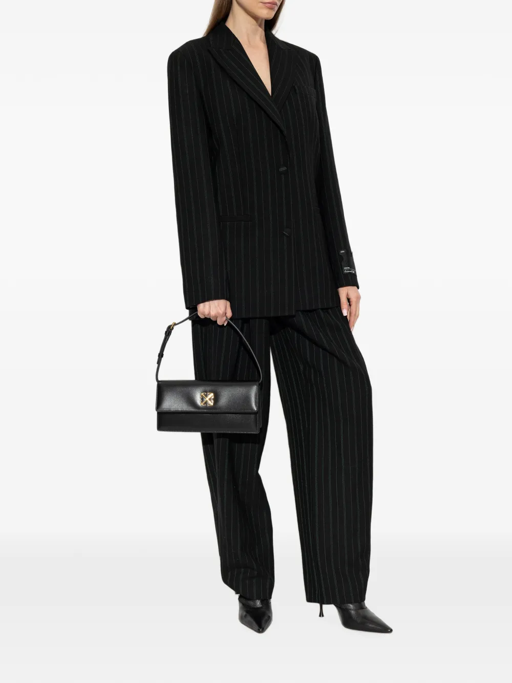 Off-White Broek met krijtstreep Zwart