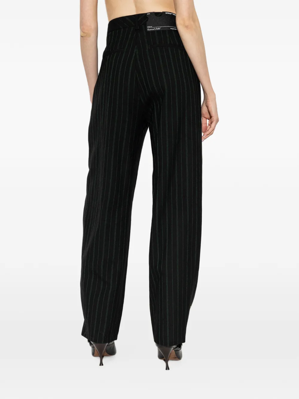 Off-White Broek met krijtstreep Zwart