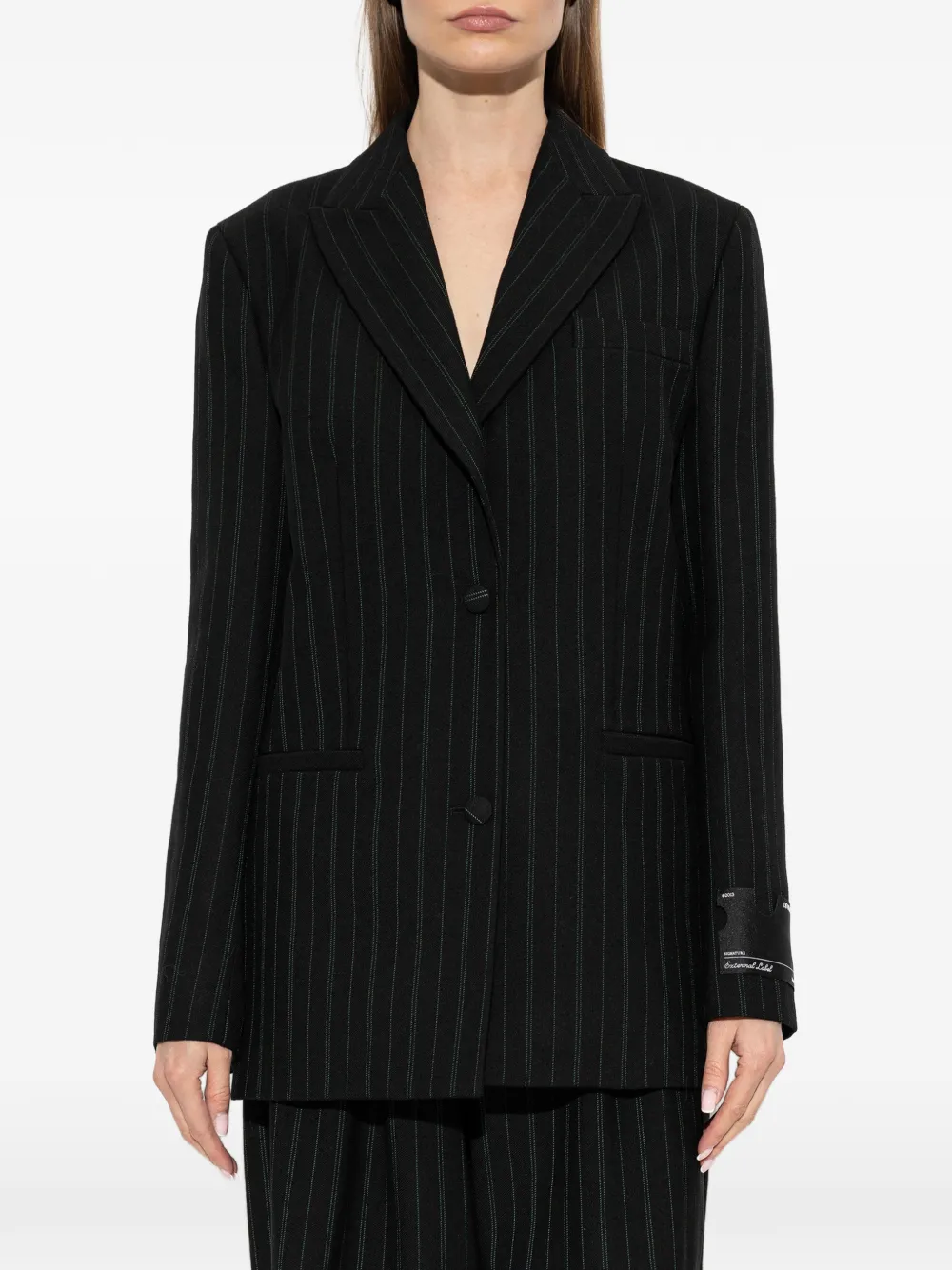 Off-White Blazer met krijtstreep Zwart