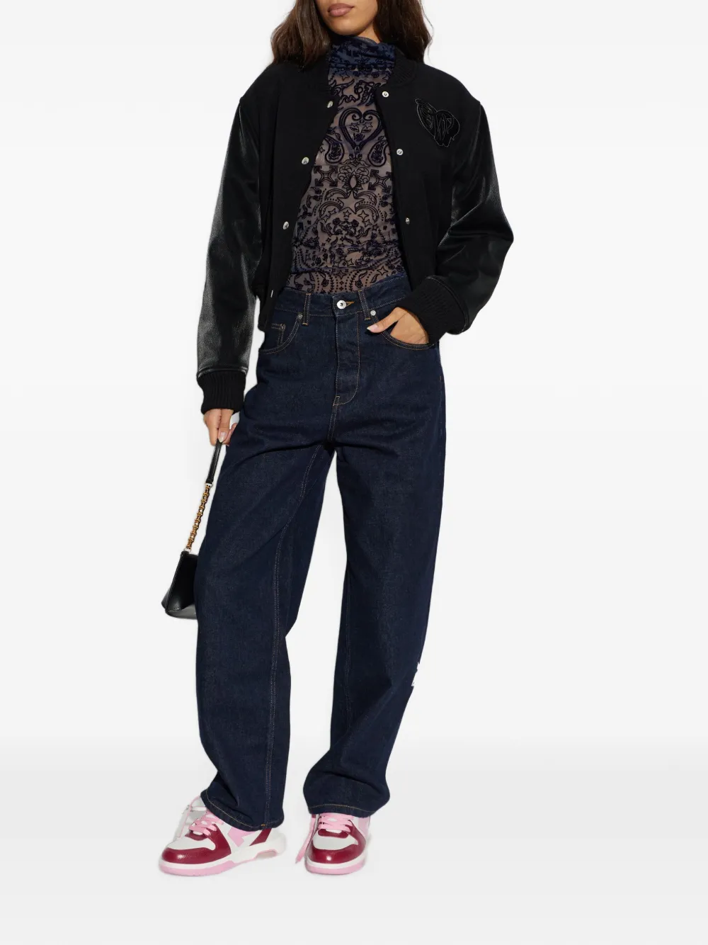 Off-White Bomberjack met logopatch Zwart