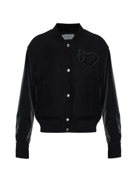 Off-White logo-patch bomber jacket