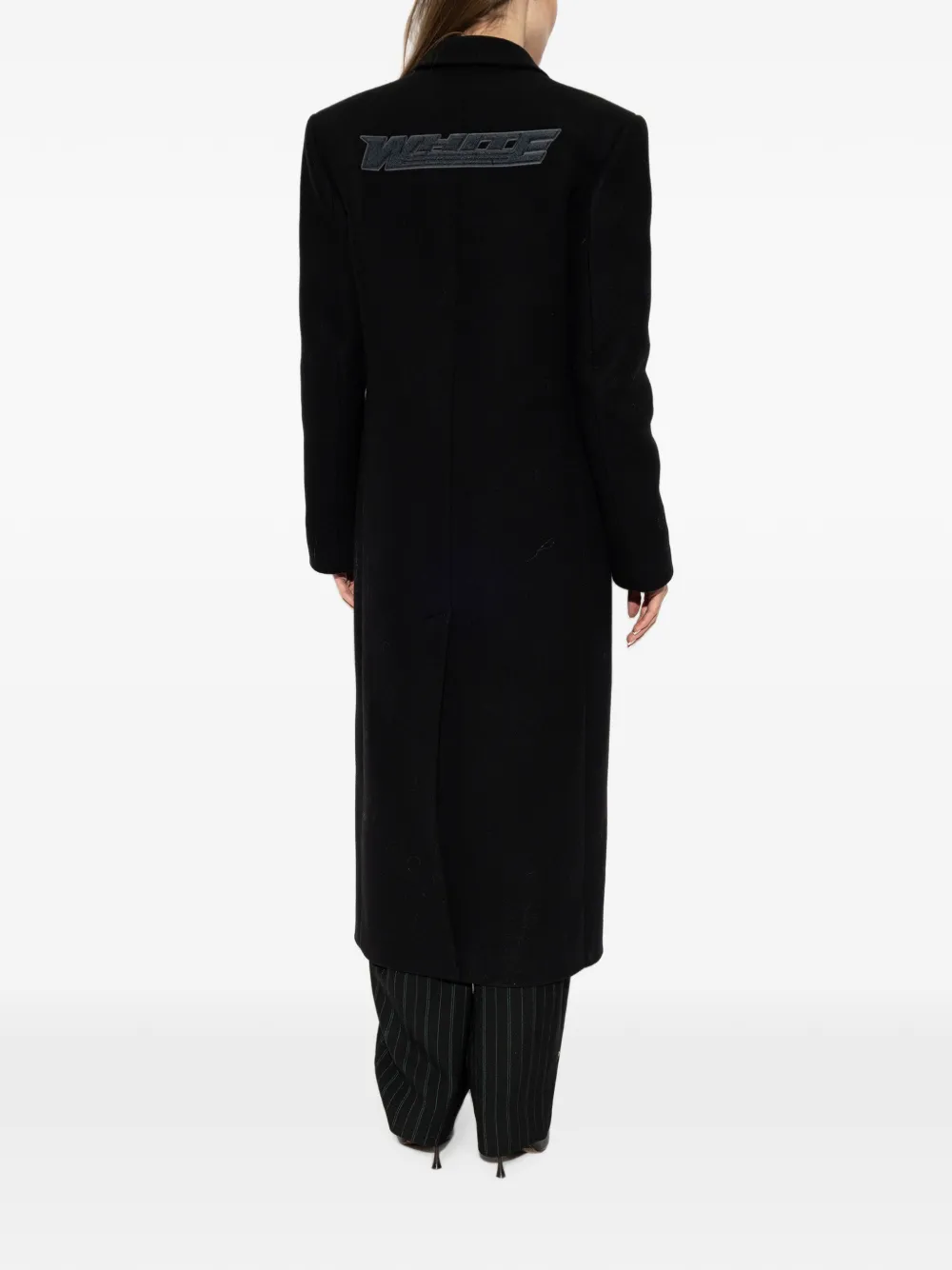 Off-White Jas met enkele rij knopen en logopatch Zwart