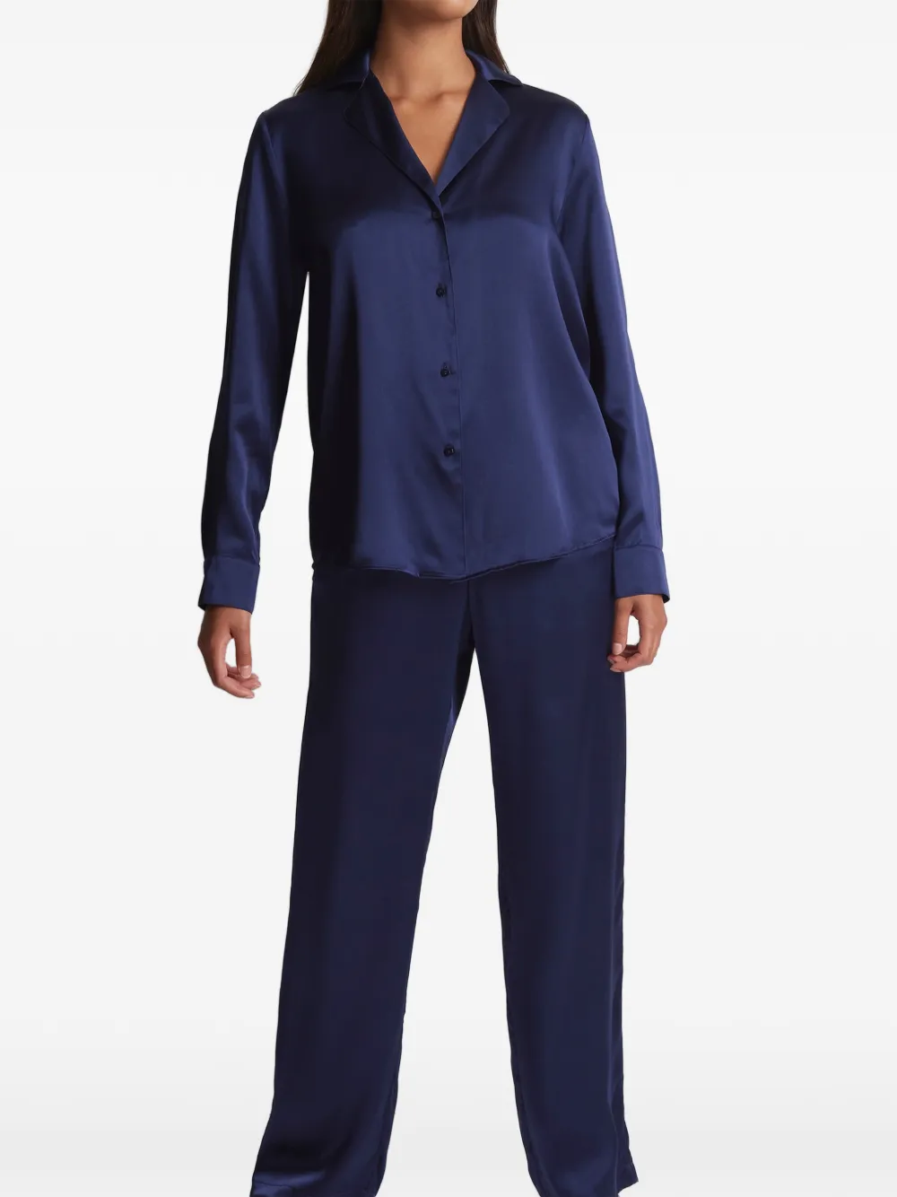 Aubade Toi Mon Amour zijden pyjamabroek Blauw